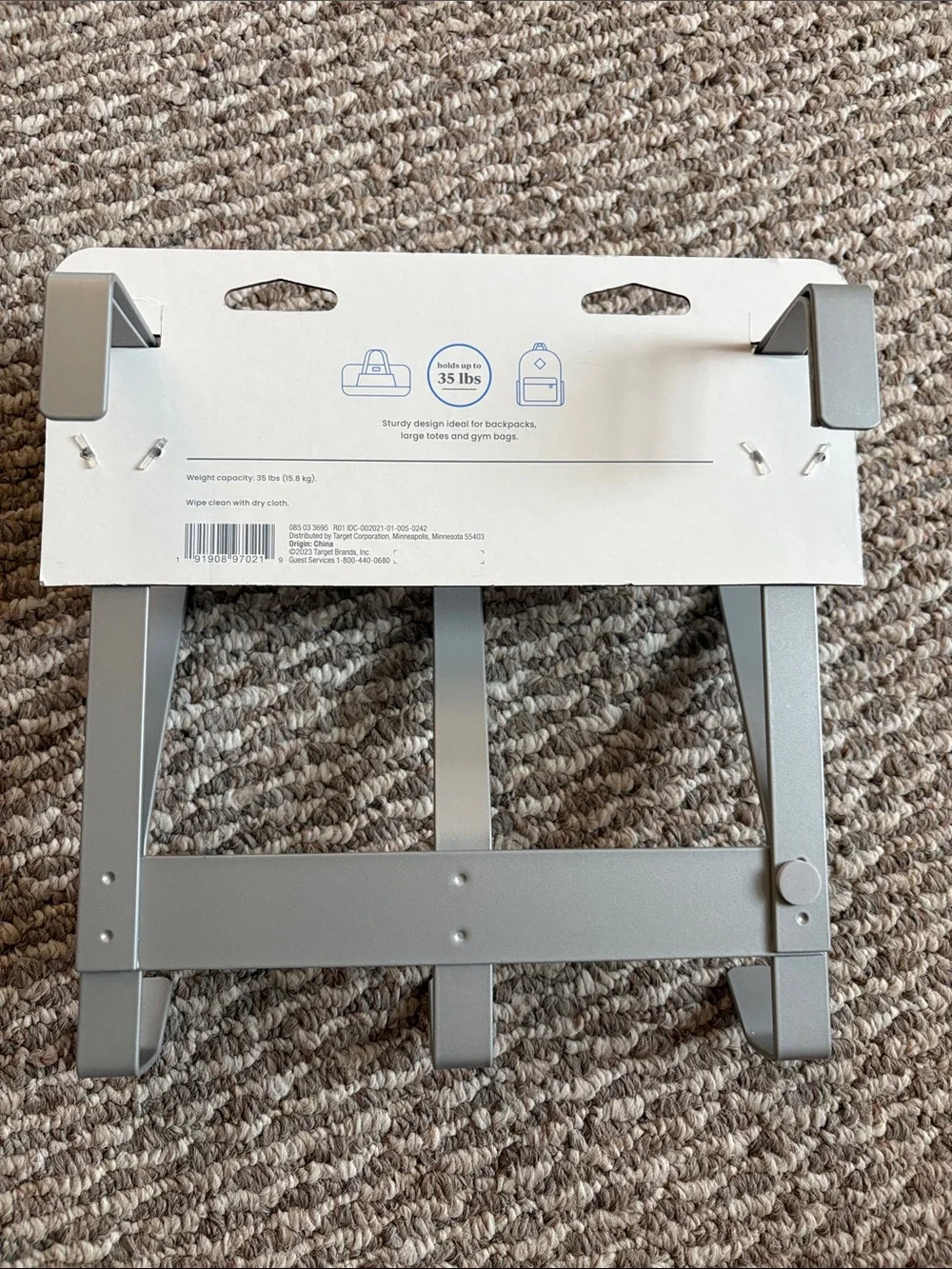 brightroom Gray Metal Over-the-Door Hook Rack